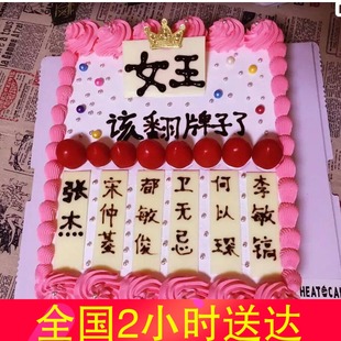 創(chuàng)意惡搞皇上女王翻牌子生日蛋糕北京青島天津大連張家口同城配送