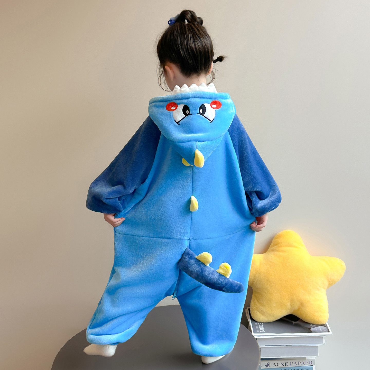 儿童连体睡衣秋冬婴幼儿加厚法兰绒动物恐龙男宝女童珊瑚绒家居服