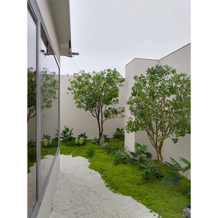 仿真绿植造景大型景观室内采光井绿植景观酒店橱窗大型场景设计