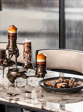 蜡烛香薰组合样板房果盘陶瓷复古