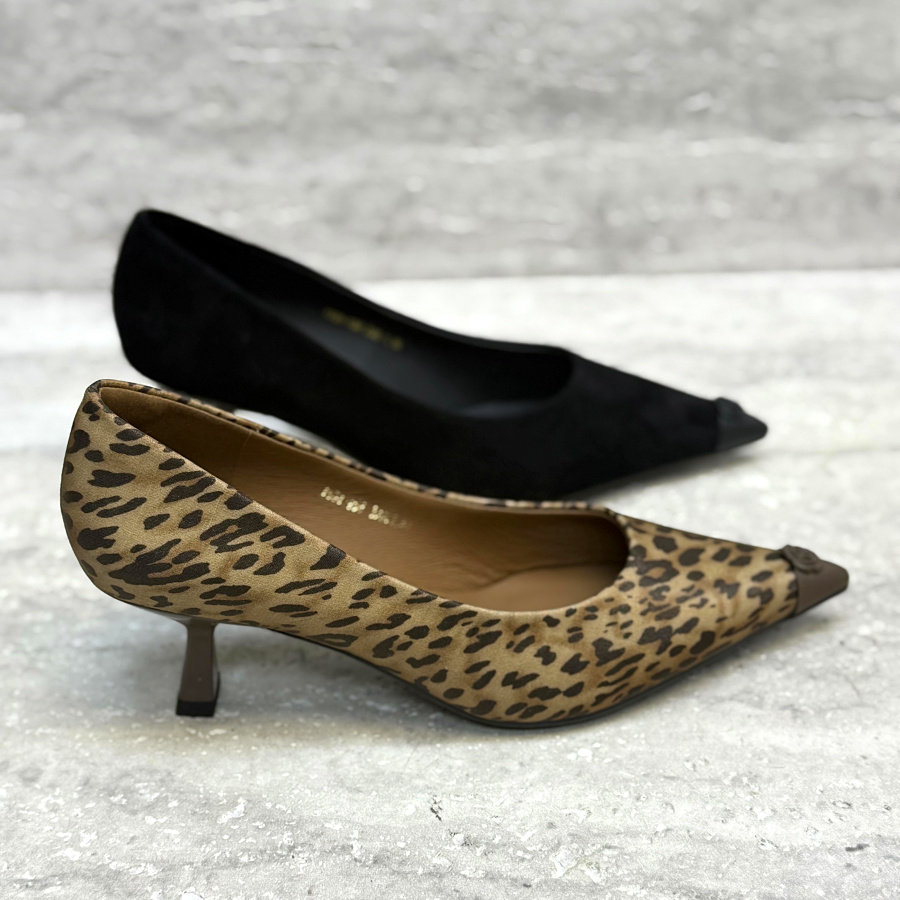 欧洲站欧货女鞋2026春季新款真皮豹纹尖头细跟浅口单鞋百搭高跟鞋