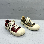 厚底系带圆头舒适百搭休闲鞋 欧洲站欧货女鞋 2026春新真皮豹纹板鞋