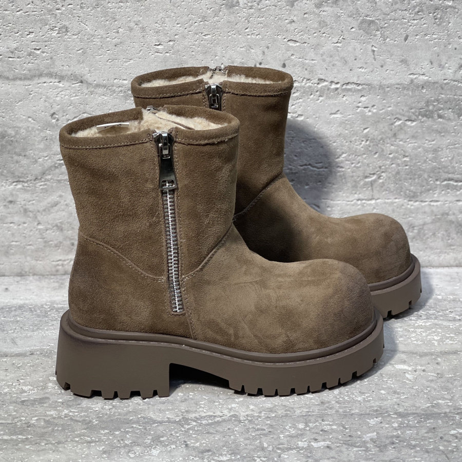 欧洲站女鞋2025冬季新款磨砂皮侧拉链粗跟加绒保暖雪地靴短靴女款,女鞋,时尚雪地靴,淘宝优惠券,粉丝福利购,淘宝优惠卷