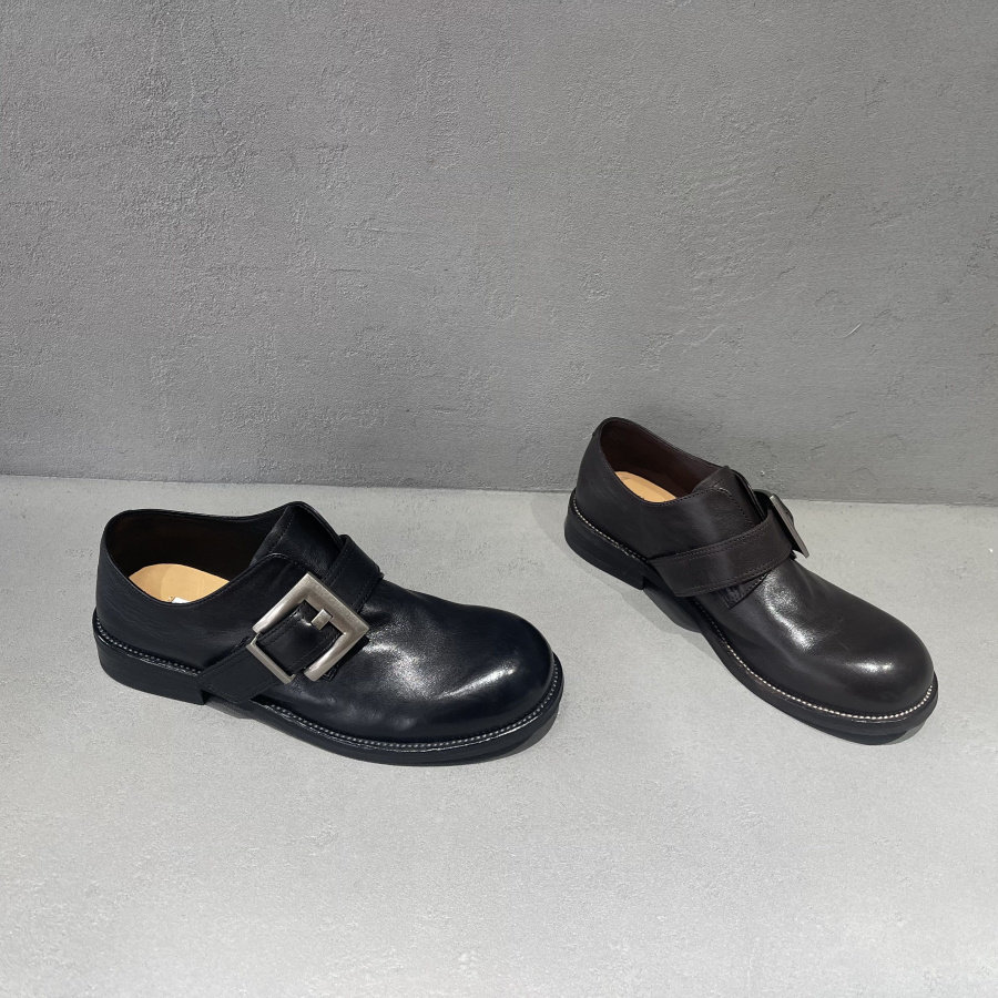 欧洲站女鞋2026春新款真皮魔术贴低跟圆头浅口单鞋英伦风乐福鞋潮,女鞋,乐福鞋（豆豆鞋）,淘宝优惠券,粉丝福利购,淘宝优惠卷