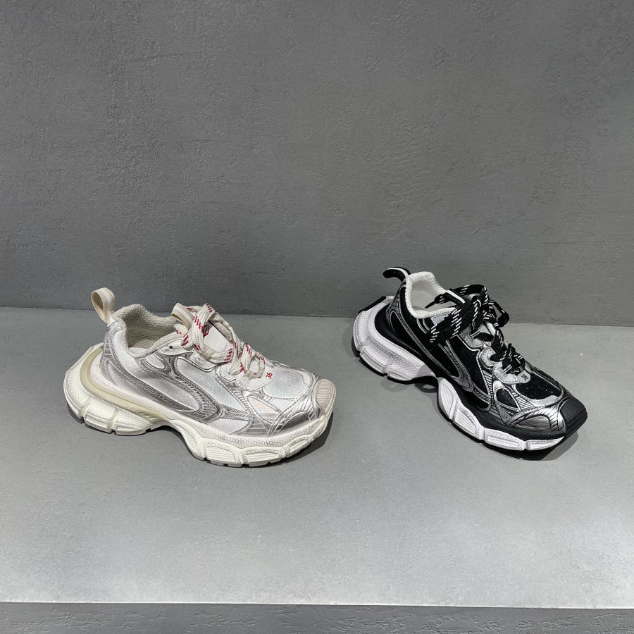 欧洲站2026新款女鞋厚底牛皮拼网透气做旧复古老爹鞋休闲运动鞋潮