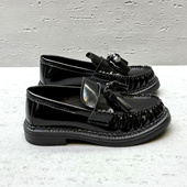 百搭单鞋 欧洲站2026春新英伦风流苏乐福鞋 女复古漆皮一脚蹬懒人鞋