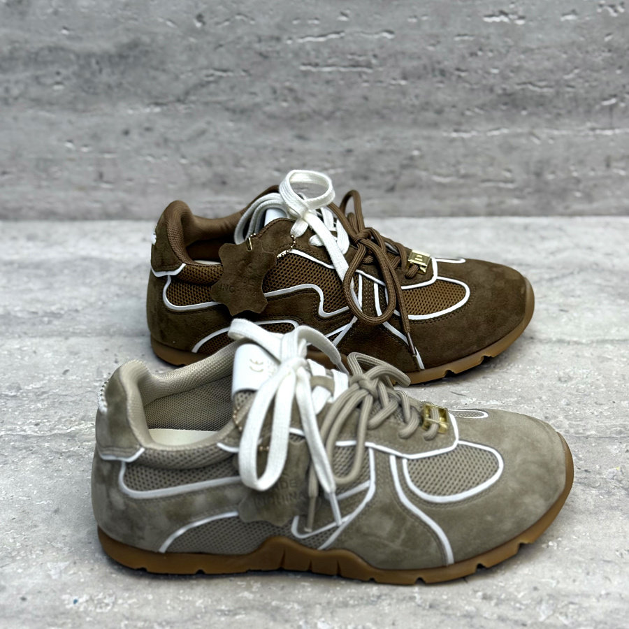 欧洲站欧货女鞋2026春季新款真皮拼网平底透气圆头百搭休闲运动鞋,女鞋,时尚休闲鞋,淘宝优惠券,粉丝福利购,淘宝优惠卷