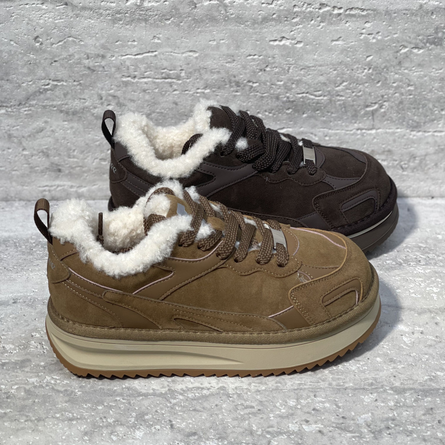 反绒皮系带加绒保暖休闲鞋德训鞋