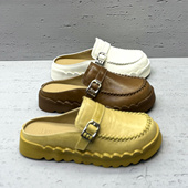 欧洲站欧货女鞋 轻便 一脚蹬外穿半拖鞋 2026春新勃肯鞋 厚底包头拖鞋