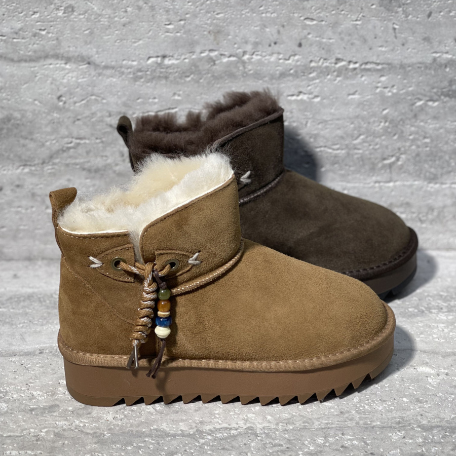 牛反绒加绒保暖流苏雪地靴棉鞋女