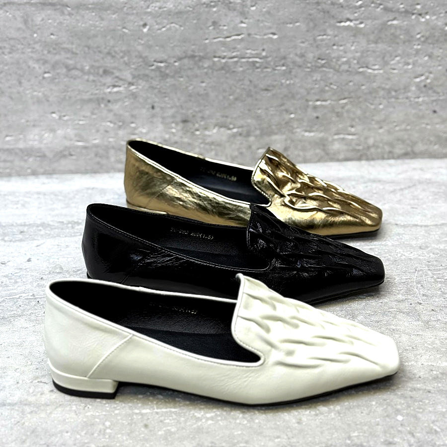 欧洲站真皮女鞋2026春新款方头褶皱乐福鞋单鞋一脚蹬懒人小皮鞋,女鞋,浅口单鞋,淘宝优惠券,粉丝福利购,淘宝优惠卷