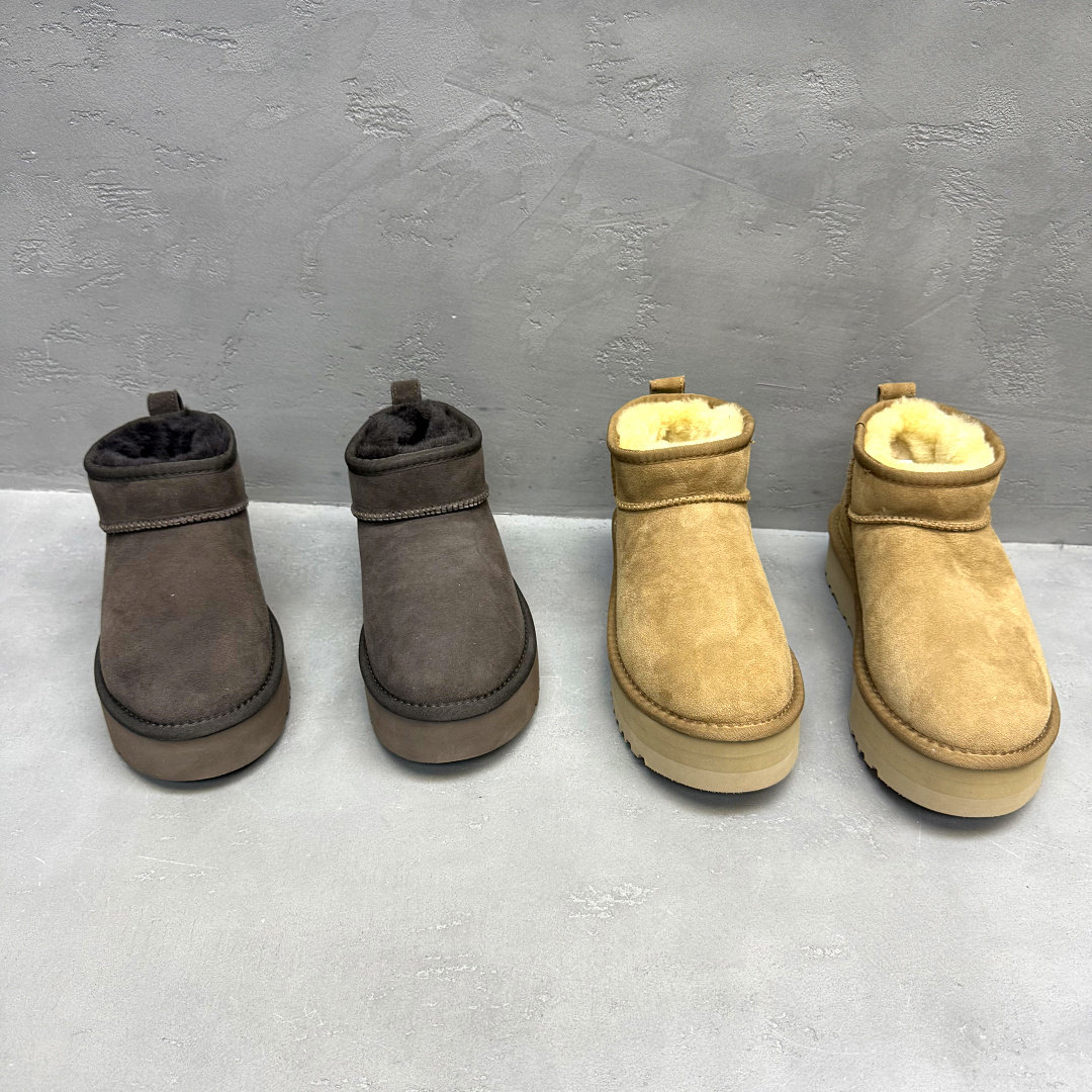 冬季真皮加厚保暖毛绒雪地短靴