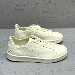 欧洲站欧货女鞋2026春新真皮平底百搭轻便小白鞋通勤休闲运动鞋女