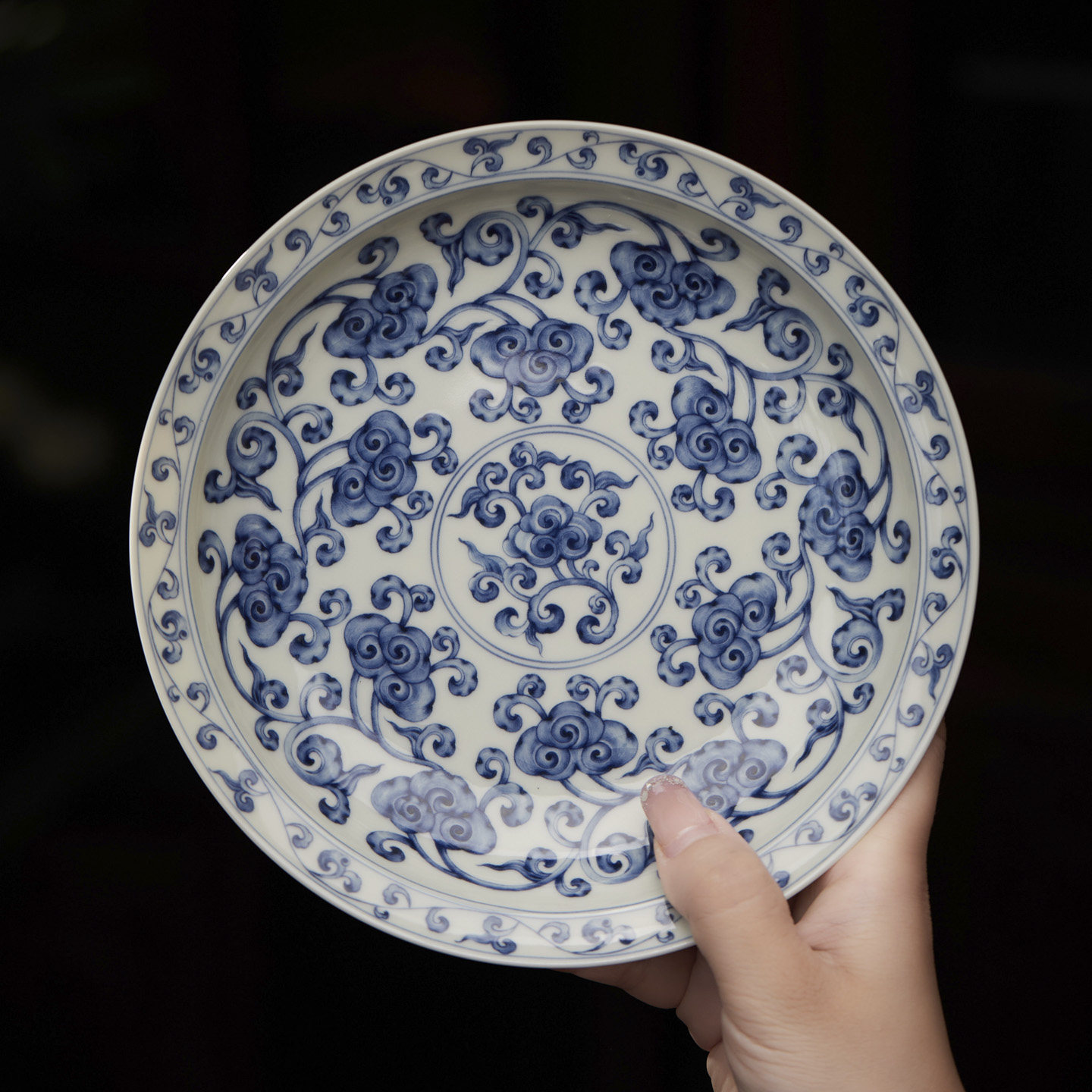 景德镇陶瓷壶承层中式青花养壶干泡茶托盘茶具配件釉下青花瓷灵芝,餐饮具,茶托,淘宝优惠券,粉丝福利购,淘宝优惠卷