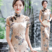 050 印花走秀紧身改良版 高考旗袍第三天走向辉煌黄鹤之飞夏季 短袖