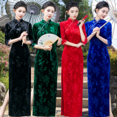 旗袍大合集 大码 春夏秋冬季 丝绒清凉惊艳网纱日常印花旗袍走秀特价