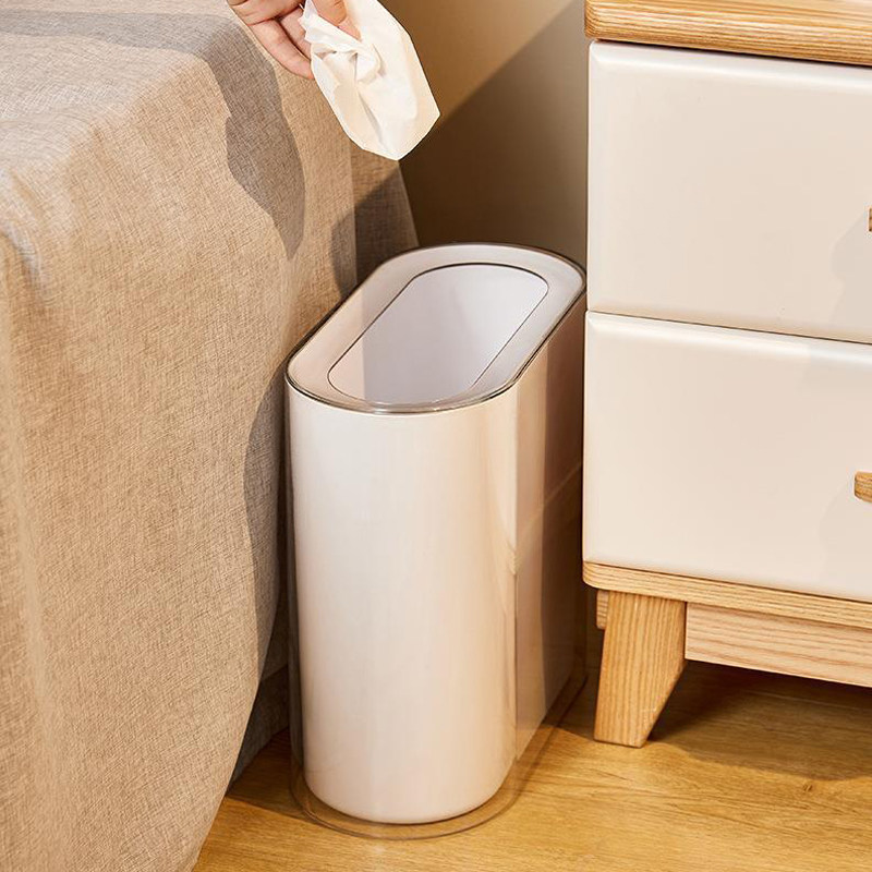 高颜值夹缝压圈垃圾桶家用客厅卧室办公室现代简约轻奢窄长方形大