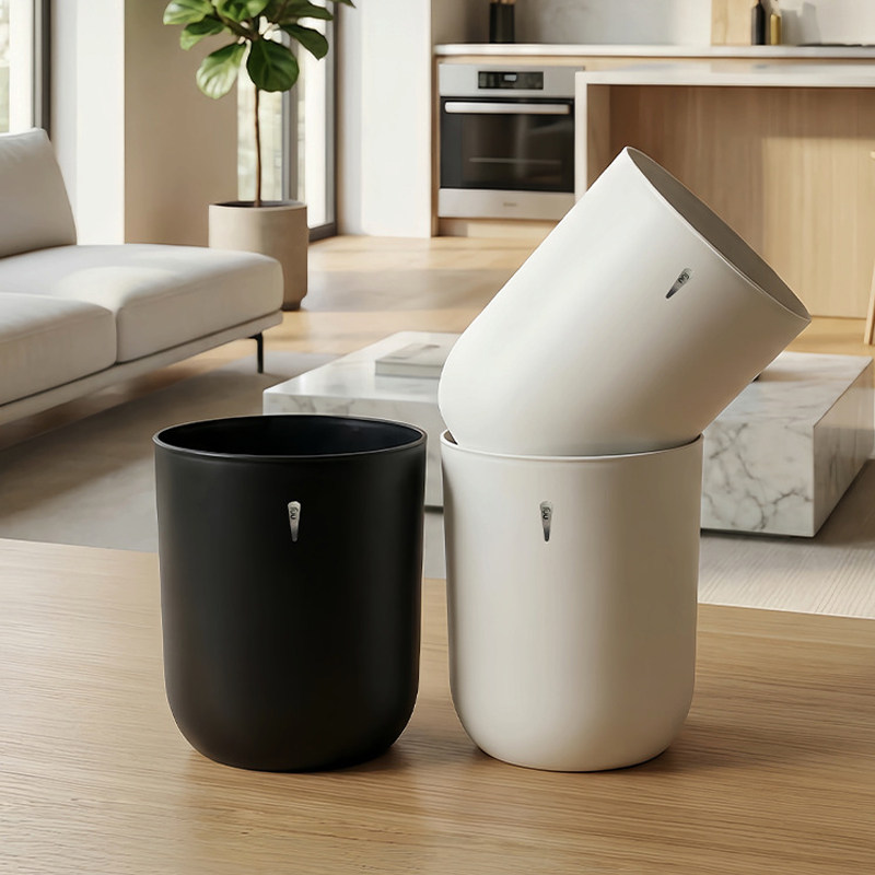 高级感轻奢垃圾桶大容量简约黑白色纸筒箱厨房卫生间客厅卧室家用