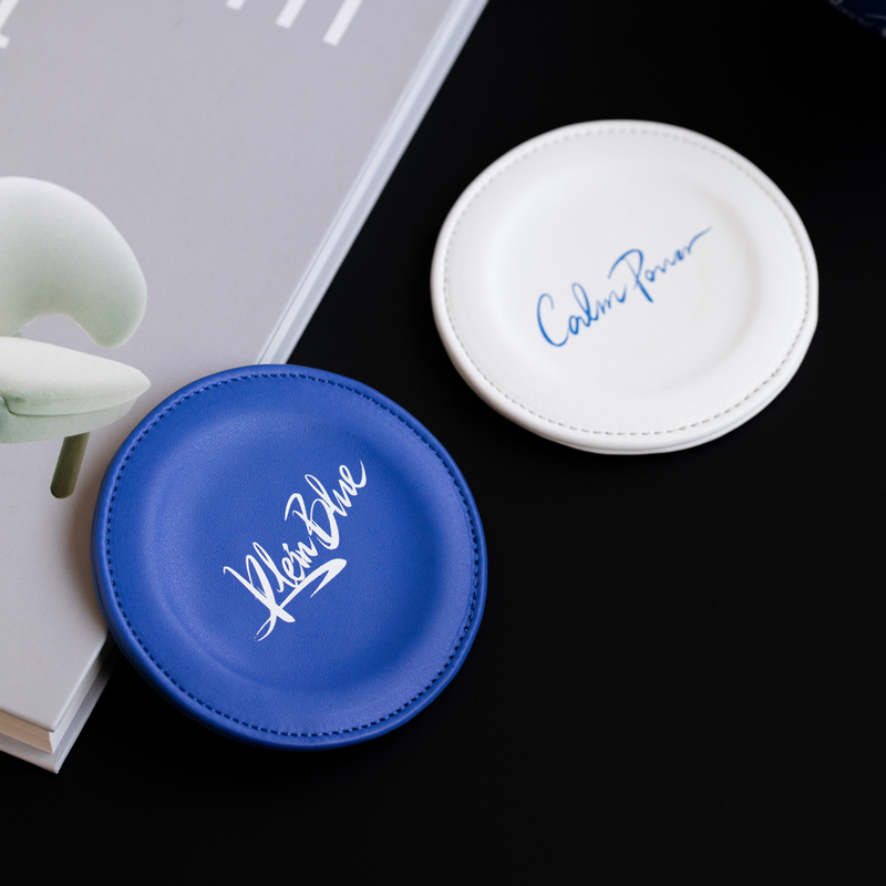 圓形皮革杯墊高級感輕奢ins風