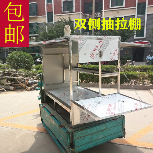 加厚桌面1.0不锈钢带锁小吃车