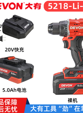 大有5218锂电钻55牛原装配件20V快充75W充电器5000毫安电池