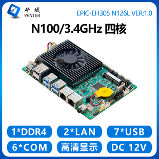 研域EH305工控主板N100i3-N305迷你itx工业一体机2网6串3.5寸