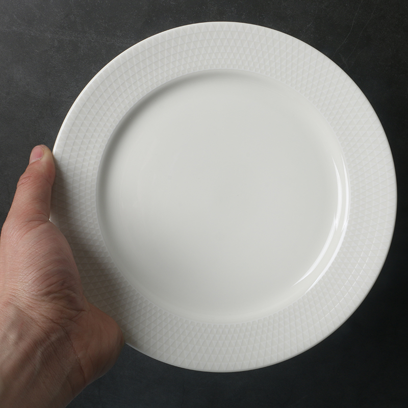 【某牌 孤品】Prism棱镜系列西餐盘【高端 新骨瓷】简约白色盘子