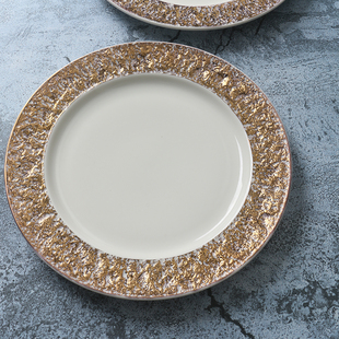 【某牌 孤品】奢华Canvas系列金色 西餐盘【卖完就没了】早餐盘子