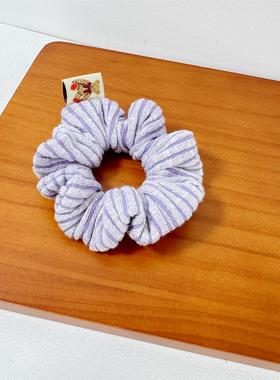 原创自制可爱紫色大肠发圈 韩系女童针织发圈百搭少女发饰皮筋