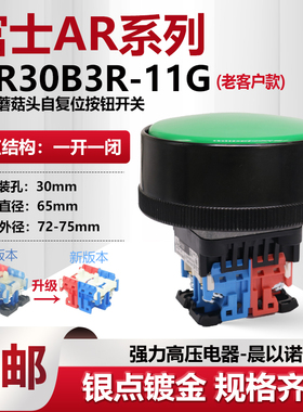 富士富上外径72mm冲床大头双手按钮开关 AP/AR30B3R-11 G/R/B 20