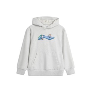 宽松 套头衫 李宁儿童2026春款 连帽卫衣男女大童运动风卡通印花长袖