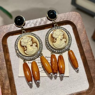 复古设计耳环卡梅奥设计感高级轻奢气质百搭耳钉耳饰耳坠不退不换