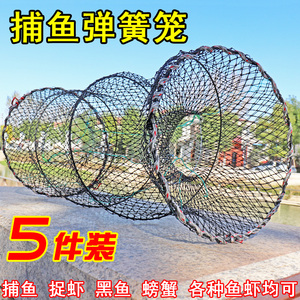 捕鱼花篮自动折叠鱼网捕鱼网鱼笼