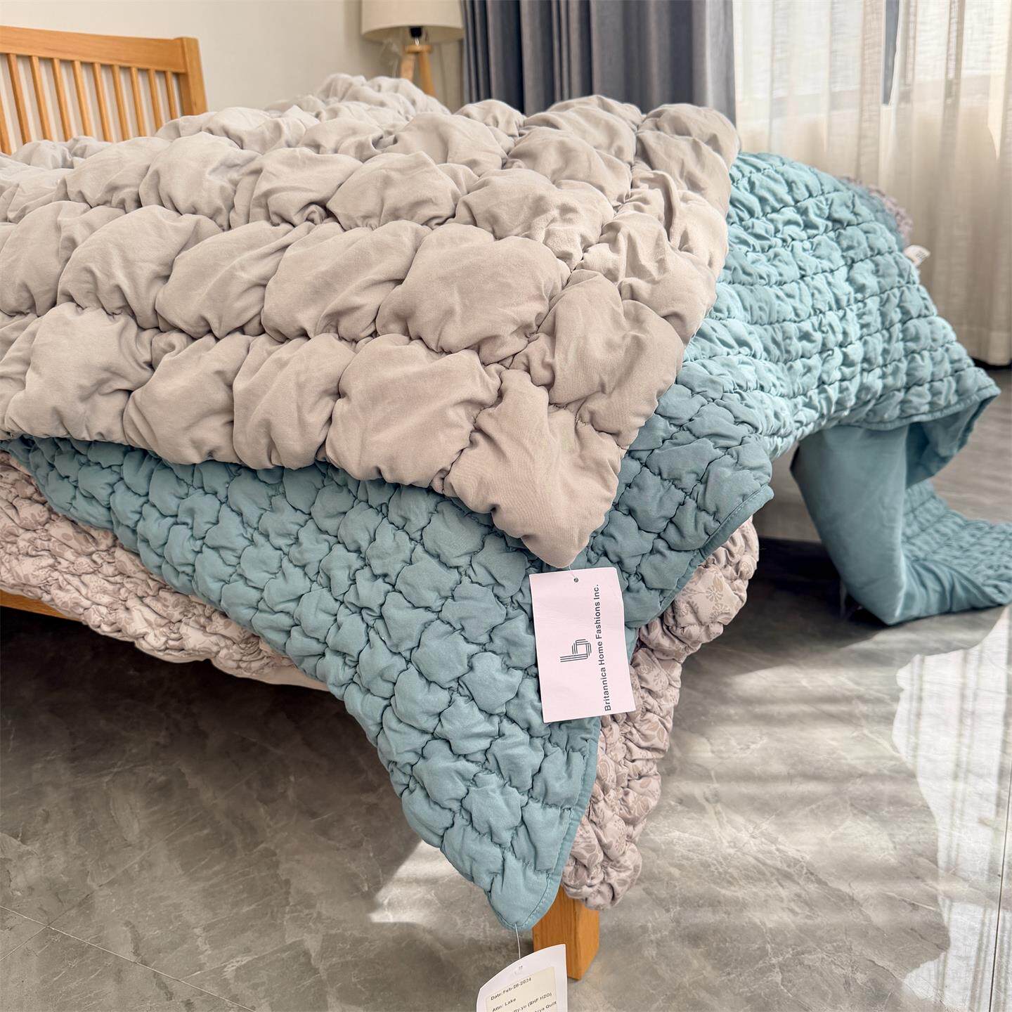 超柔褶皱立体绗缝被夏被床盖欧式被盖空调被夹棉加厚床单水洗被