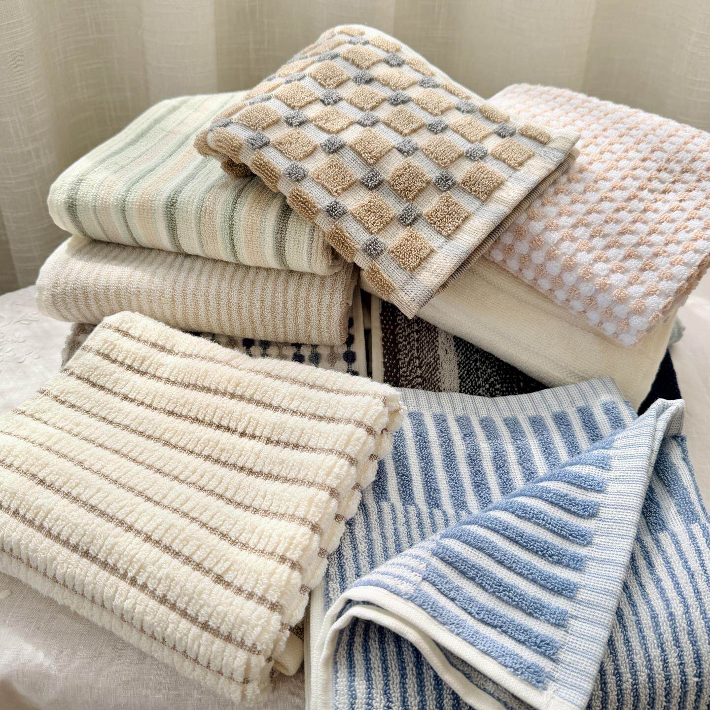 尾货百分百色织纯棉毛巾全棉毛巾提花加厚柔软吸水大毛巾浴巾方巾