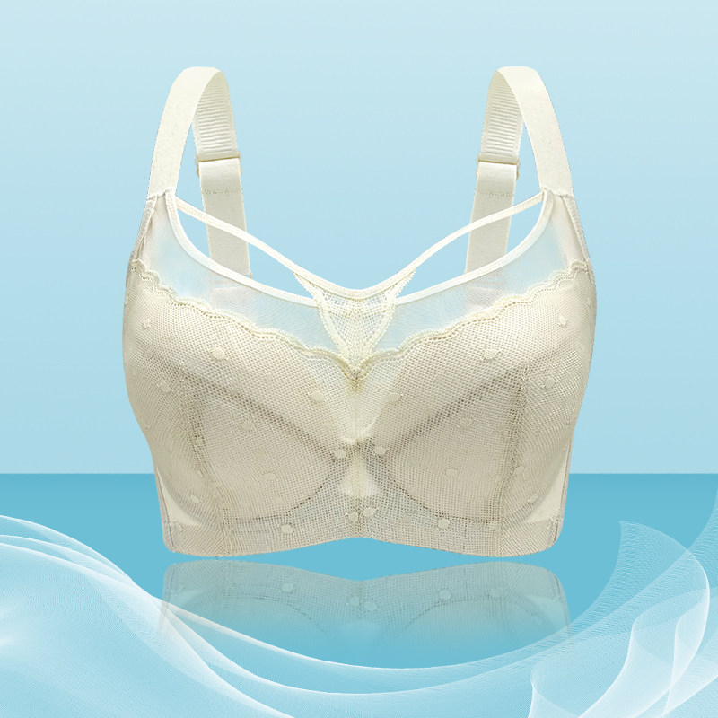 大胸聚拢上托薄杯文胸大码收副乳防外扩下垂调整型内衣纯棉胸罩