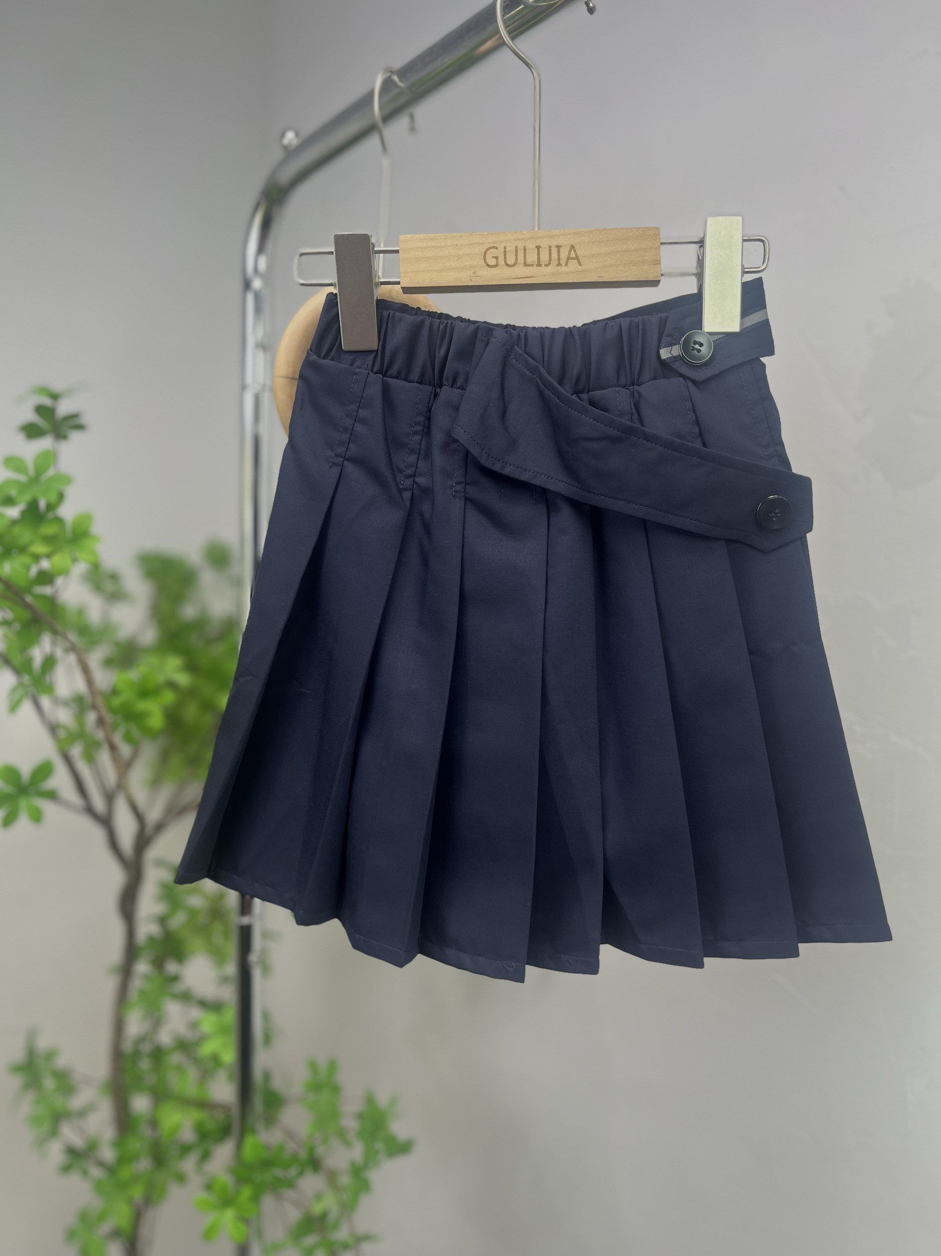 两个小朋友家女童韩版百褶裙夏季新款中大童学院半身裙 百搭短裙