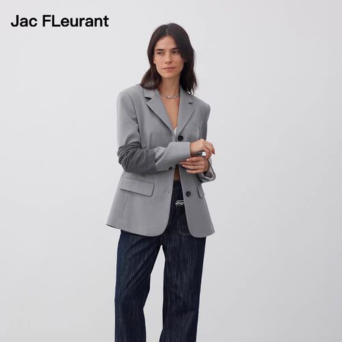 【YJXD】JAC FLEURANT 26冬新简约灰色西装外套J62W14SL082H