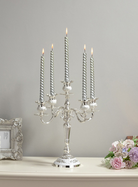 轻奢欧式烛台浪漫烛光晚餐拍摄创意家居道具婚礼庆典蜡烛台装饰品