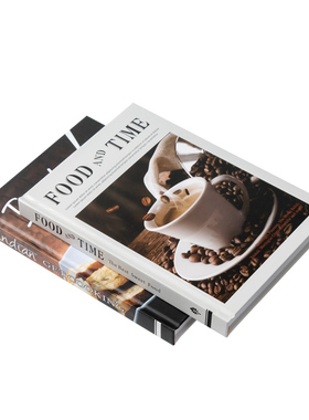 美食英文装饰书样板房陈列摆件咖啡馆西餐仿真厨房餐厅道具书加厚