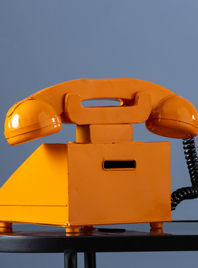 美式复古怀旧家居饰品客厅茶几装饰摆件电话机存钱罐模型道具摆设