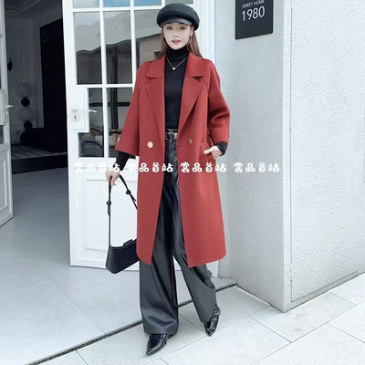 2024新款冬季韩版修身毛呢外套