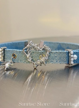 自留款～牛仔朋克爱心chocker女颈链项圈锁骨链小众设计高级配饰