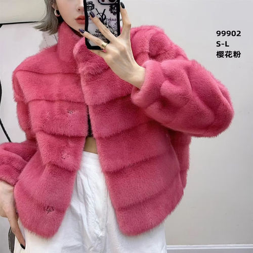 时尚短款环保皮草女2025冬新款毛毛外套冬装加厚上衣