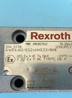 R901057943 4WE6J6X/EG24NXEZ2/B08力士乐电磁换向阀全新原装正品