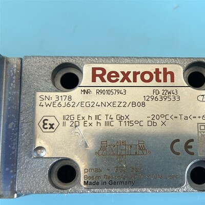 R901057943 4WE6J6X/EG24NXEZ2/B08力士乐电磁换向阀全新原装正品