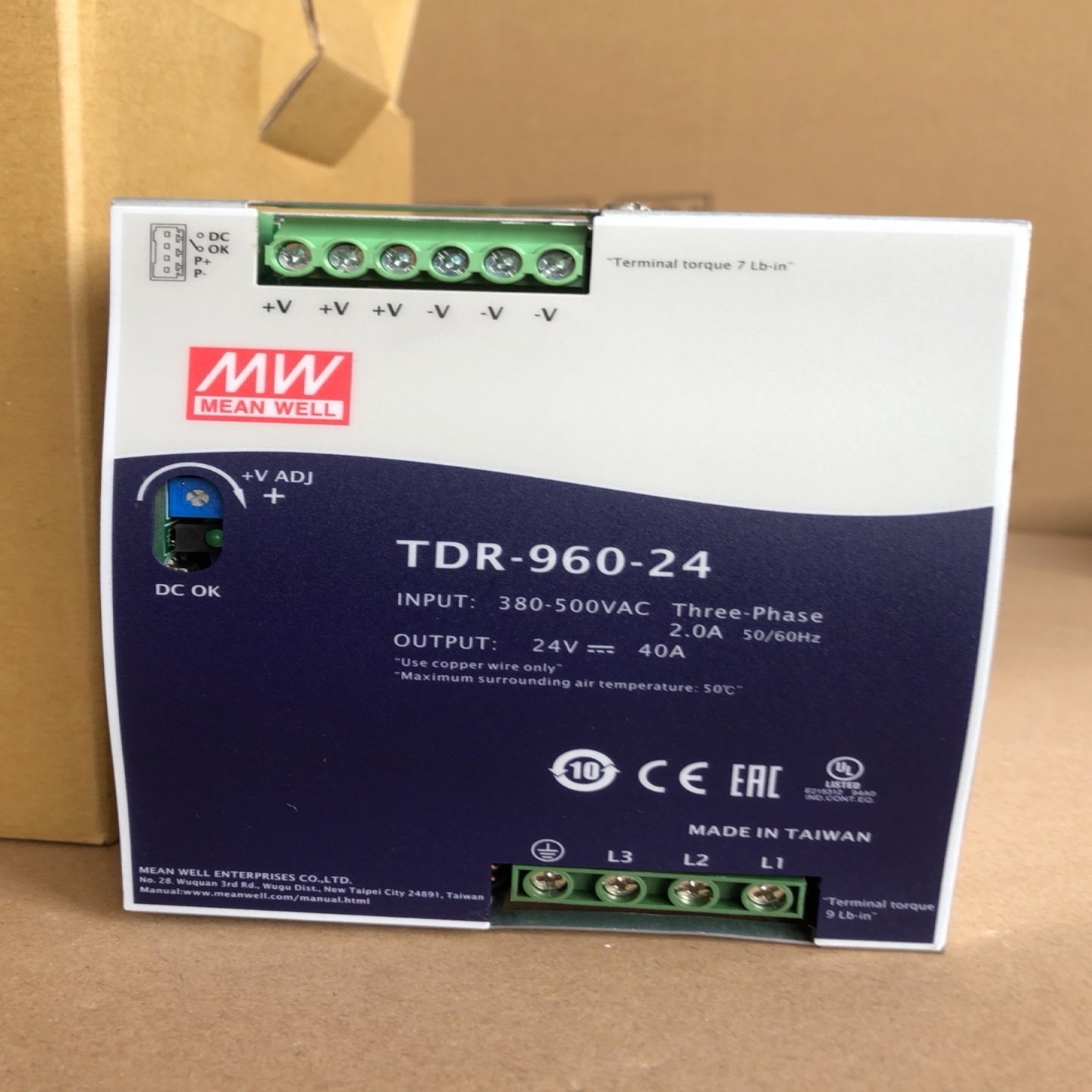 TDR-960-24明纬导轨电源  AC380-500V