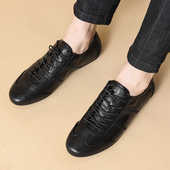 子轻便牛皮鞋 锐采新款 真皮豆豆鞋 一脚蹬平底男鞋 男士 英伦休闲皮鞋