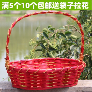 藤编水果篮柳编手提篮花篮采摘篮舞蹈篮插花篮送礼篮蔬菜篮鸡蛋篮