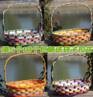 藤编果篮柳编蔬菜篮手提篮送礼回礼篮采摘篮插花篮鸡蛋篮福利篮子